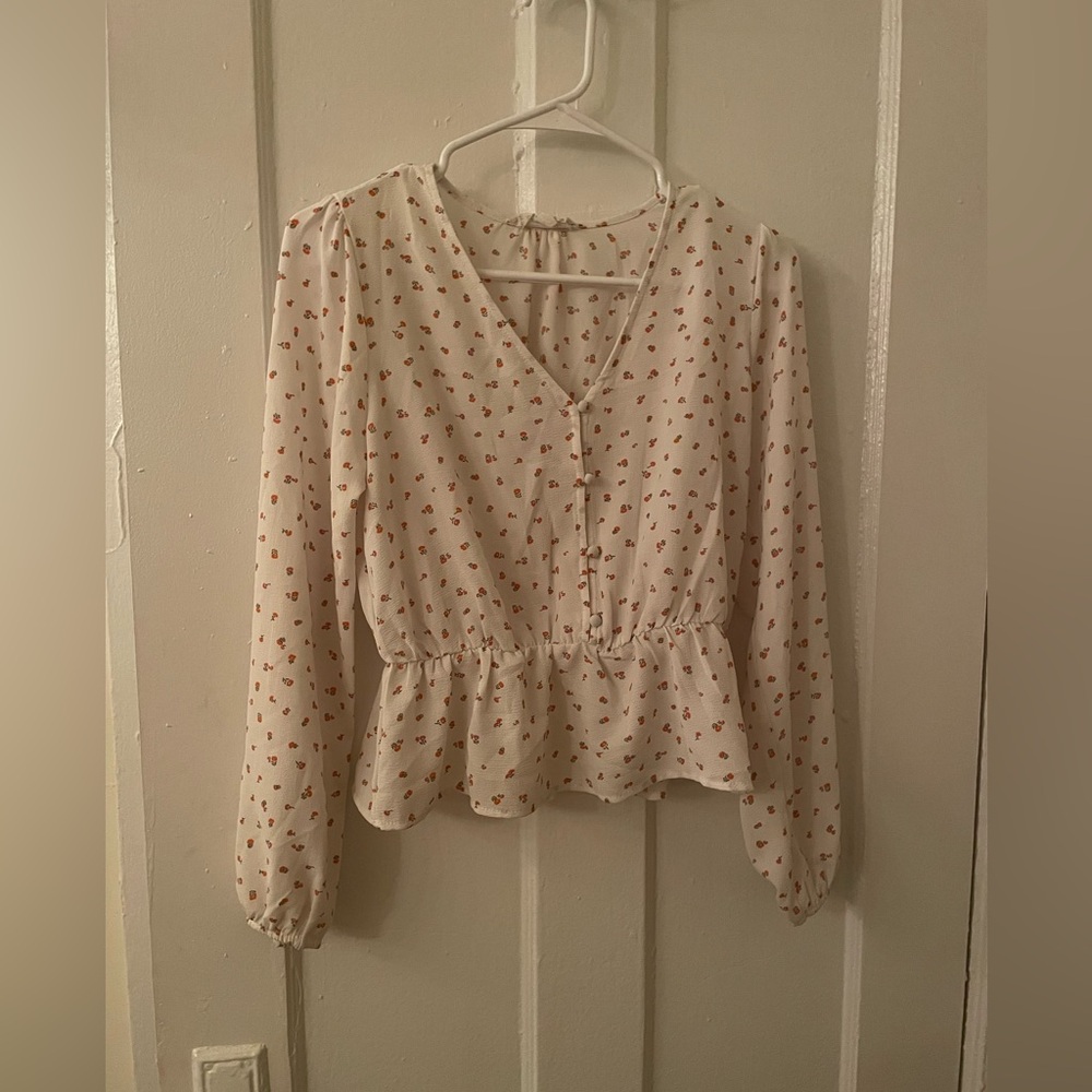 Ditsy floral peplum top